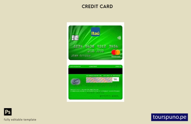 lista para imprimir plantilla mastercard del banco Uruguay Itaú